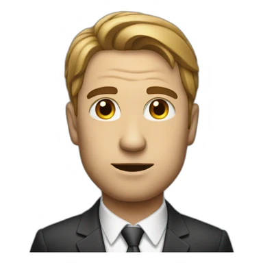 man in suit looking sideways sticker