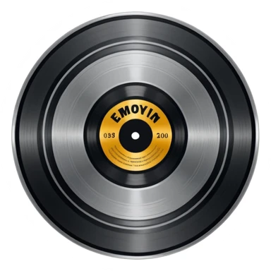 A dark metal platinum music award plaque The center features a relief of a or stylized vinyl record in a slightly darker metallic tone sticker