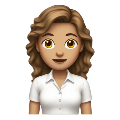 brown hair girl with white shirt sticker