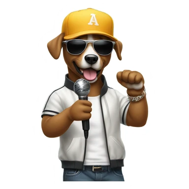 Rapping dog sticker