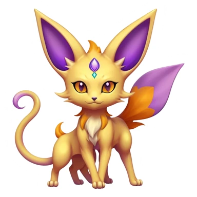 Shiny Exotic Elemental Espeon-Persian-Pokémon-Fakémon-hybrid-creature (full body) sticker