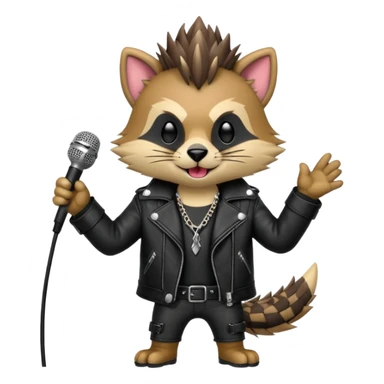 singing punk animal with microphone sticker