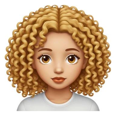 Light skin curly hair girl with highlight  sticker