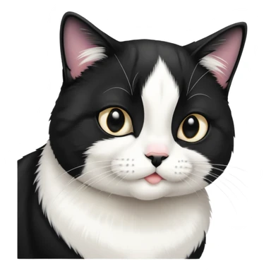 Tuxedo cat getting scratched on the chin  sticker