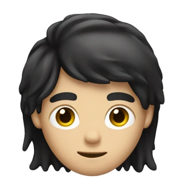 White boy with black long wawy hair sticker