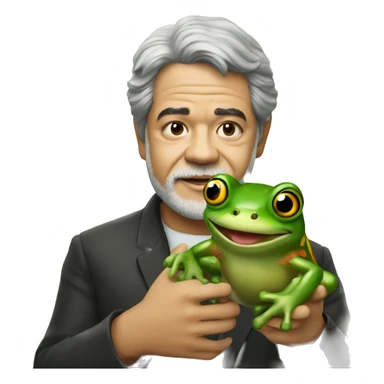 luis inacio lula da silva holding a frog sticker