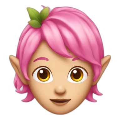 elve with pink hair sticker