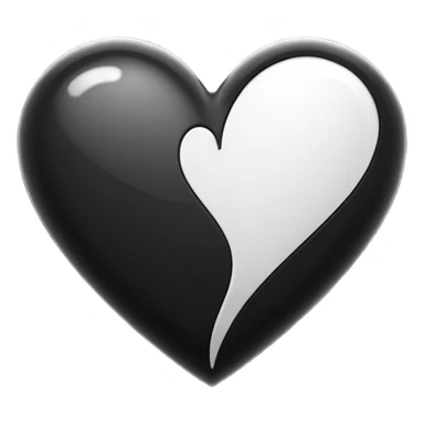 Black and white heart sticker
