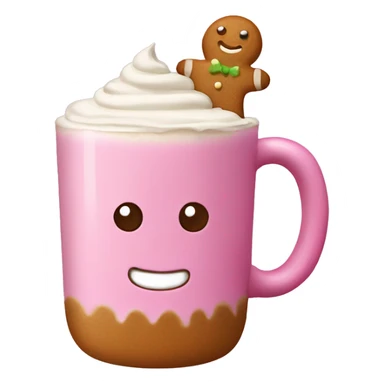 Gingerbread latte in a pink mug sticker