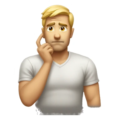 man looking doubtful and scratching his head sticker