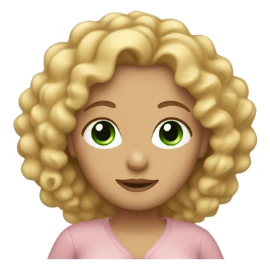 A Woman with Long curly blond Hair and green eyes is pregnant. sticker