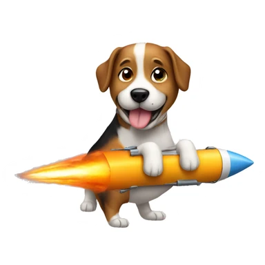 Dog with rocket sticker