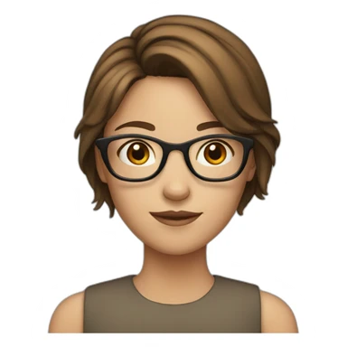 girl with glasses and short brown hair sticker