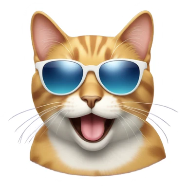 Cat with sunglasses sticking tongue out  sticker