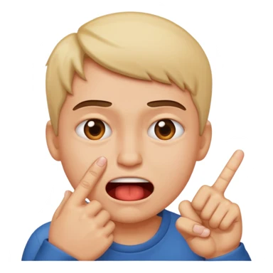 Finger bite face sticker