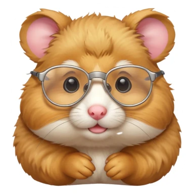 CUTE GOLDEN HAMSTER WITH GLASSES sticker