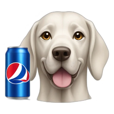 Braque de weimard avec une canette de Pepsi sticker