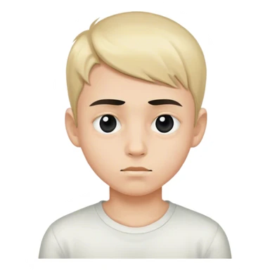 portrait of a boy with a black eye sticker