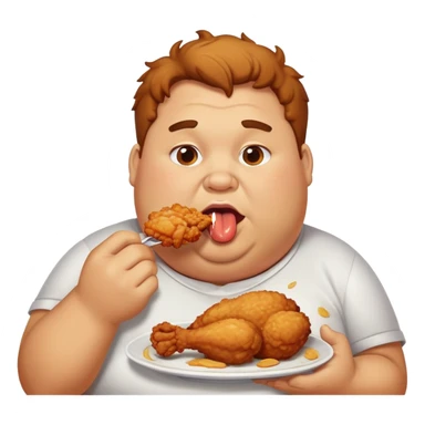 Fat person eating chicken sticker