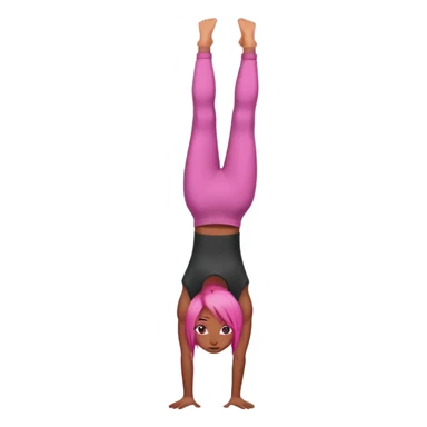 pink brown girl doing a handstand sticker