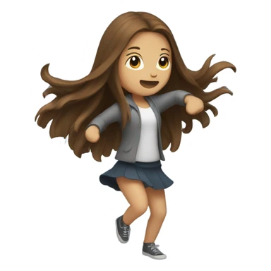 Girl with long brown hair dancing in rain sticker