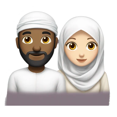 Girl with white hijab and islamische man with black beard and white skin Tone Married  sticker