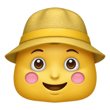 an emoji with no face with a hat on sticker