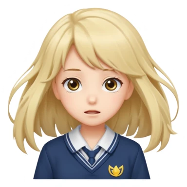 cute anime girl with blowing hair sticker