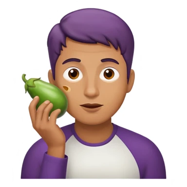 Hombre comiendo berenjena sticker