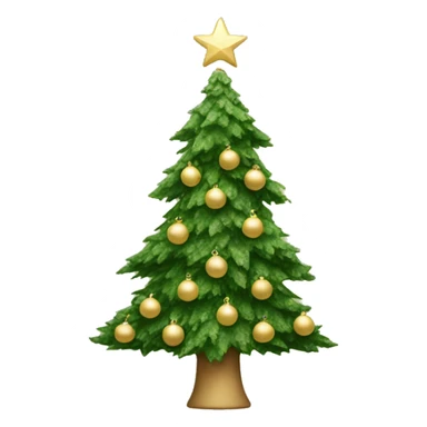 green Christmas tree with beige decorations  sticker