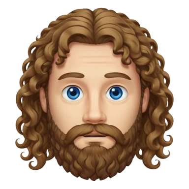 white bearded and curly long haired sticker