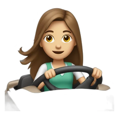 Girl with brown long hair driving a car sticker