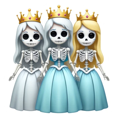 Three skeleton princesses sticker