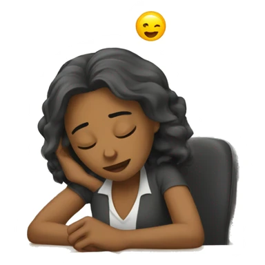 Tired woman teacher sleeping at her desk in elementary classroom sticker
