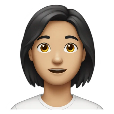 half white teenager with black hair sticker