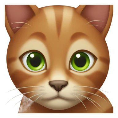 Brown Red cat with Green eyes sticker