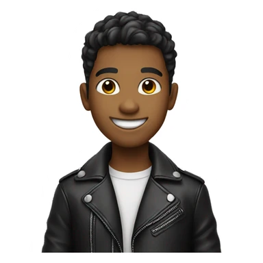 smiling boy in leather jacket sticker