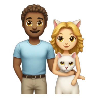 a lamb husband and a cat wife sticker