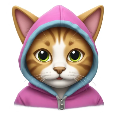 cat wearing a hoodie sticker