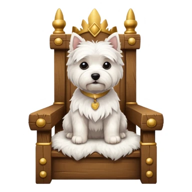 a west highland terrier sitting on a throne  sticker