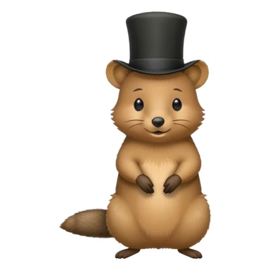 Quokka with long top hat sticker