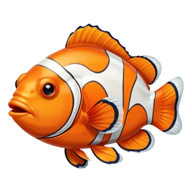 An orange and white striped clown fish with black outlines sticker