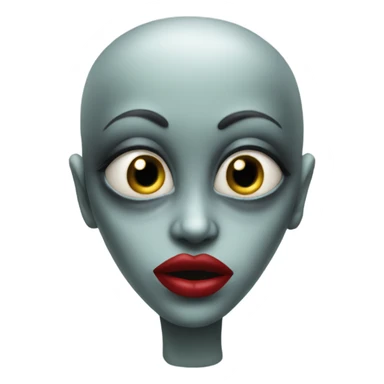 alien with red lipstick on  sticker