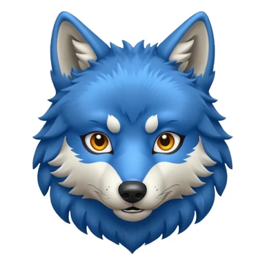 blue wolf head sticker