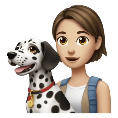 Dalmatian and brown hair girl  sticker