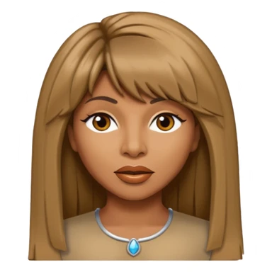 Tina Turner with long brown straight hair sticker