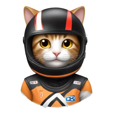 A cat with a racing helmet  sticker