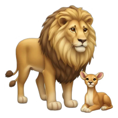 Lion pets deer sticker