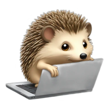 hedgehog using a laptop sticker