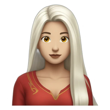 rpg-girl-with-long-straight-white-hair and red blouse sticker